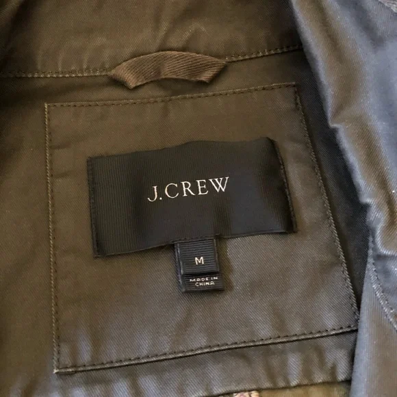 J Crew Downtown Coated Canvas Field Jacket Olive M - Picture 4 of 15